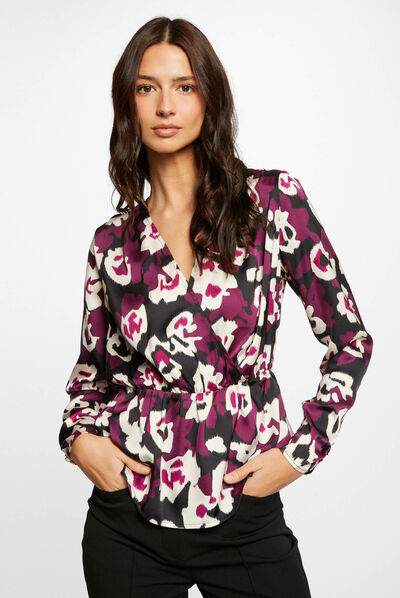 Blouse manches longues imprimé floral multico femme