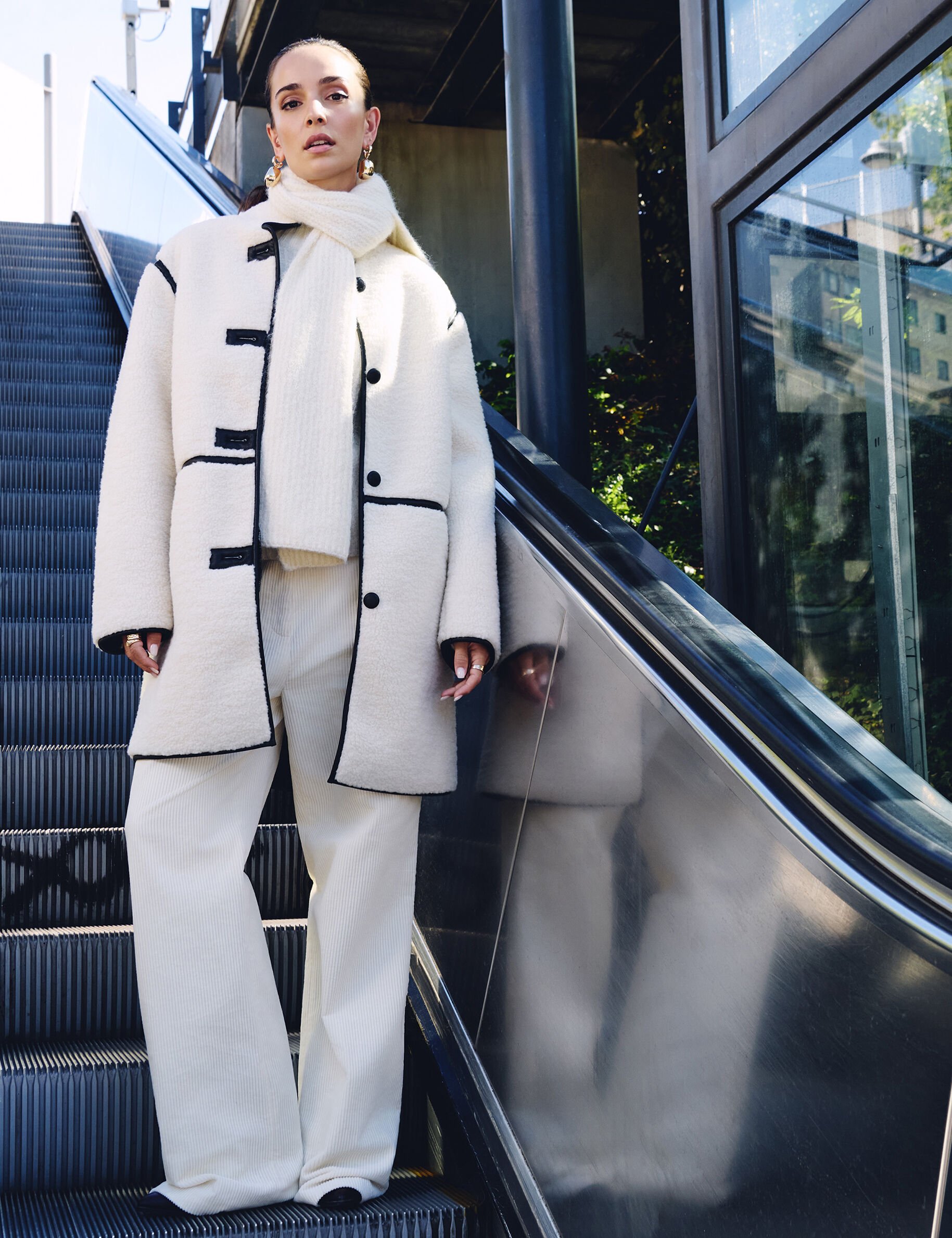 Manteau oversize duveteux femme