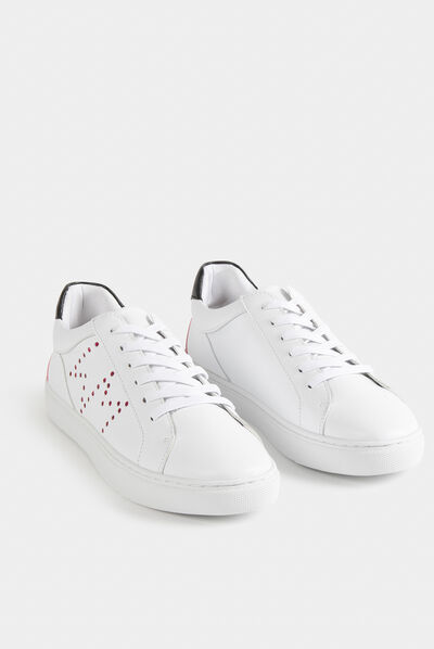 Baskets avec strass blanc femme