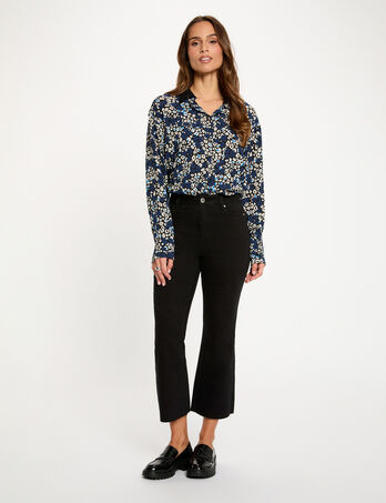 Jean flare 7/8 noir femme
