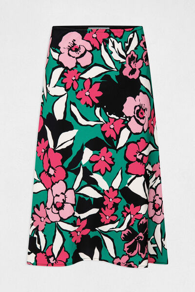 Jupe trapèze imprimé floral multico femme