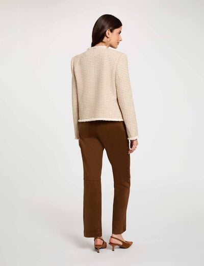 Veste tweed cropped multicolore femme