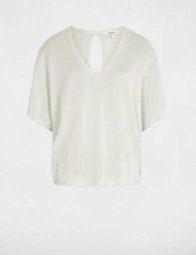 pull col en v et manches 34 vert clair femme Pull col en V et manches 3/4 vert clair femme