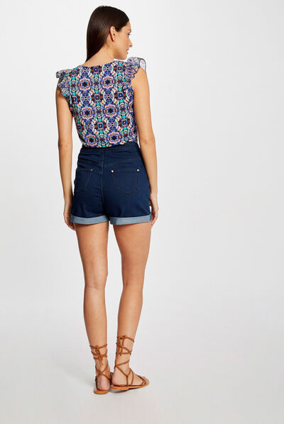 T-shirt manches courtes imprimé multico femme