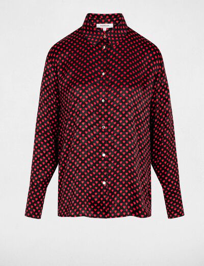 Chemise col &agrave; revers multicolore femme
