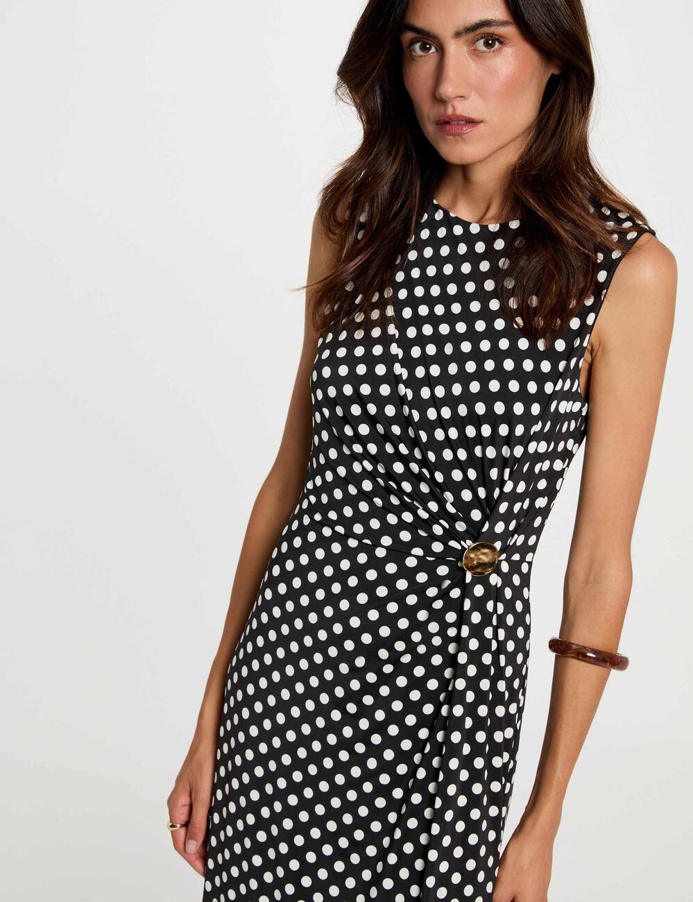 Robe longue sans manches multicolore femme