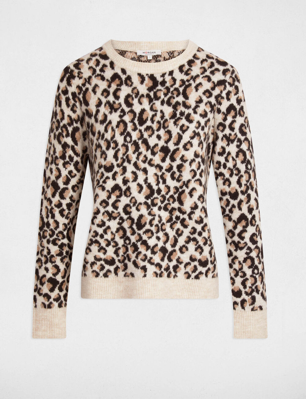 Pull &eacute;pais col rond multicolore femme