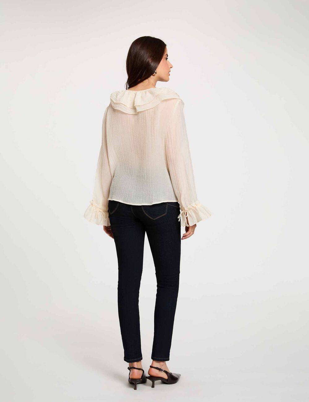 Jean skinny ajust&eacute; bleu femme