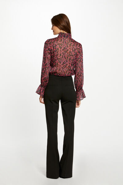 Chemise manches longues imprimé floral multico femme