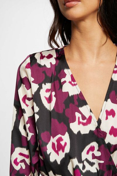Blouse manches longues imprimé floral multico femme