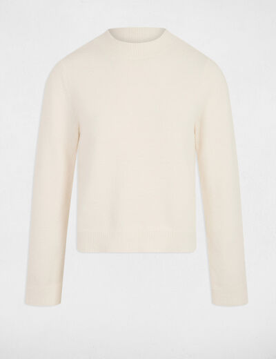 Pull col montant ajust&eacute; ivoire femme