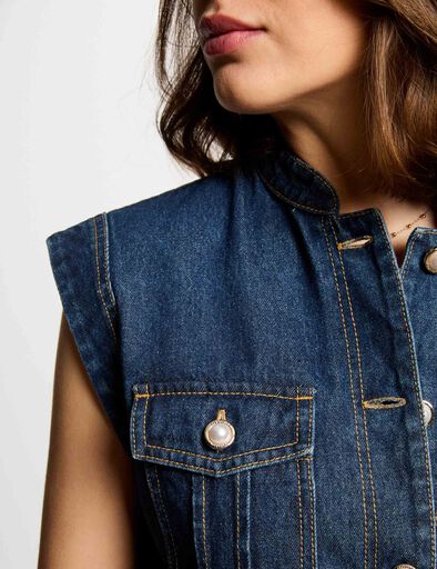 combishort en jean denim brut femme Combishort en jean denim brut femme