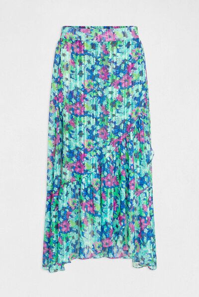 Jupe longue évasée imprimé floral multico femme