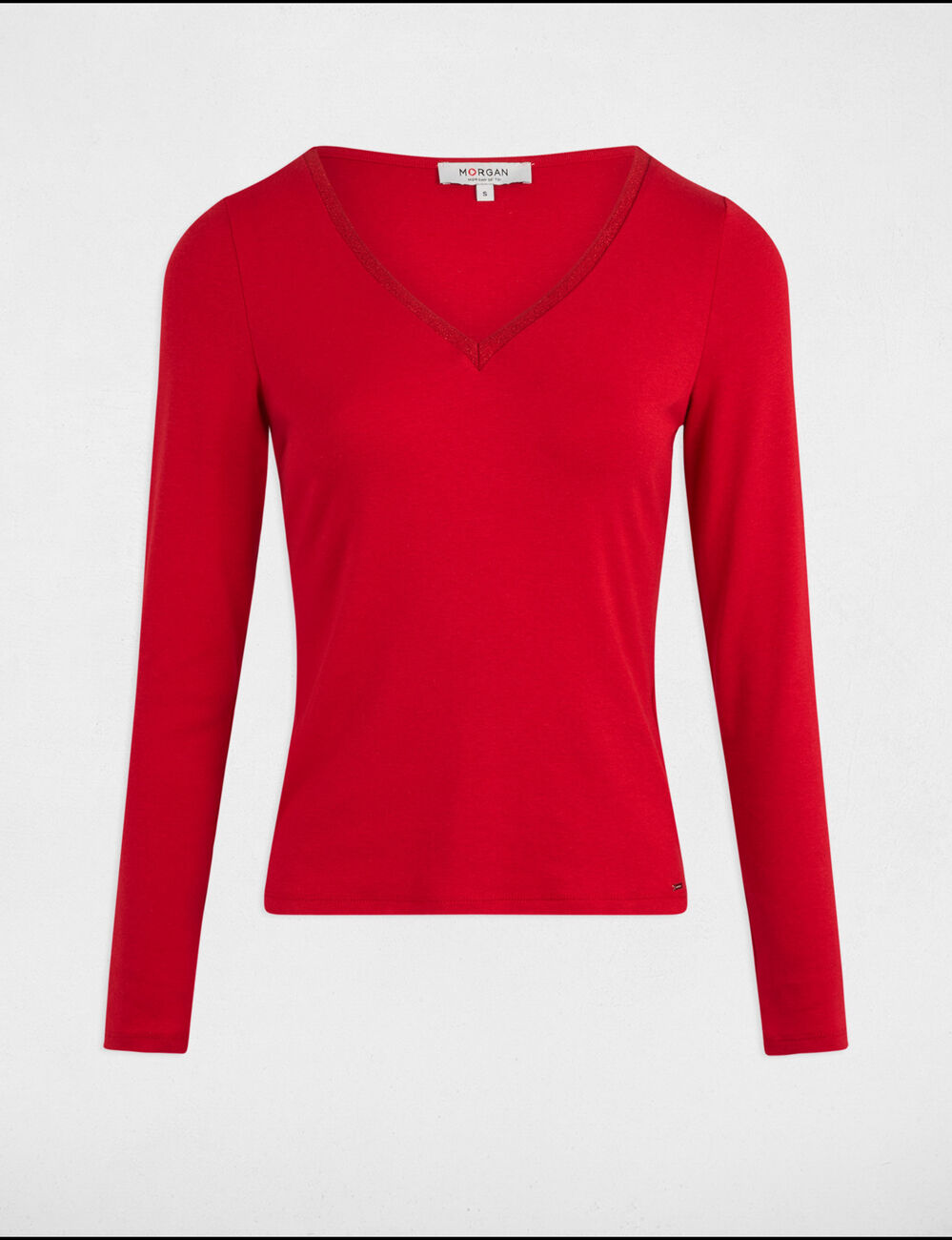 T-shirt manches longues rouge femme