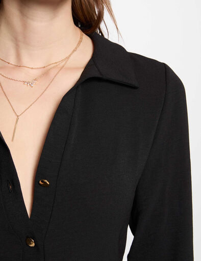 robe courte droite fluide noir femme Robe courte droite fluide noir femme