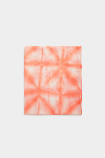 Foulard imprimé tie dye rose moyen femme