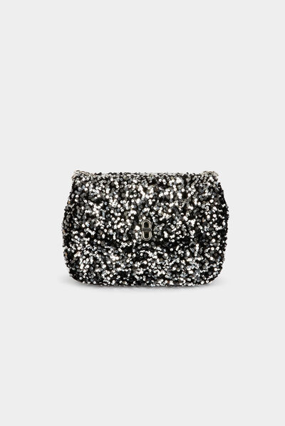 Sac pochette à sequins argente femme