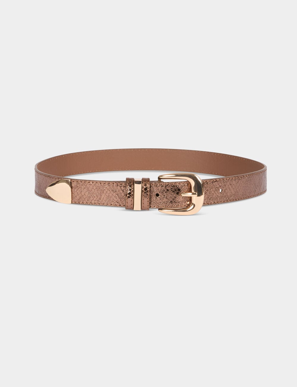 Ceinture effet animalier couleur cuivre femme