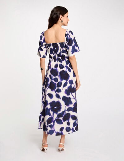 Robe longue droite imprimée multicolore femme