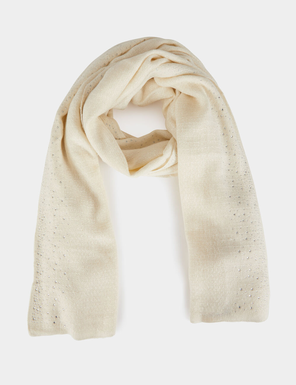 Foulard avec strass ivoire femme