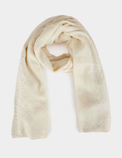 Foulard avec strass ivoire femme