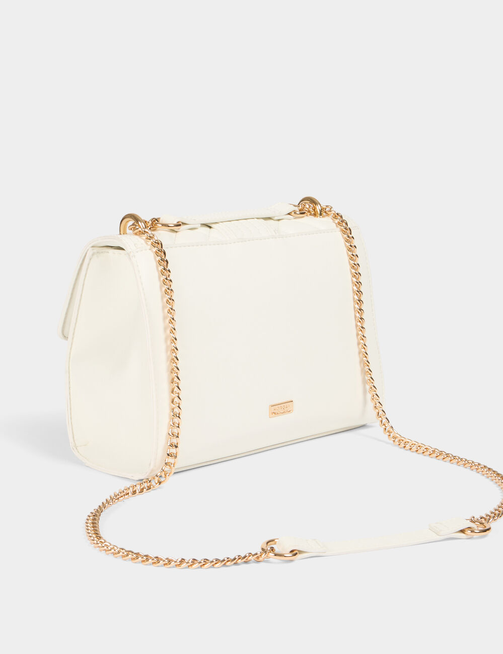Sac pochette matelassé blanc femme