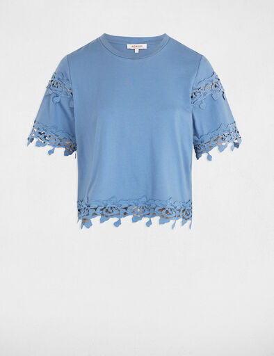 t shirt manches courtes bleu gris femme T-shirt manches courtes bleu gris femme
