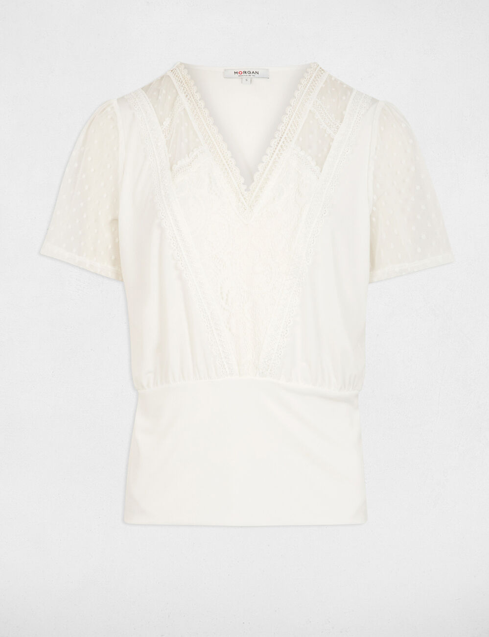 T-shirt manches courtes blanc femme