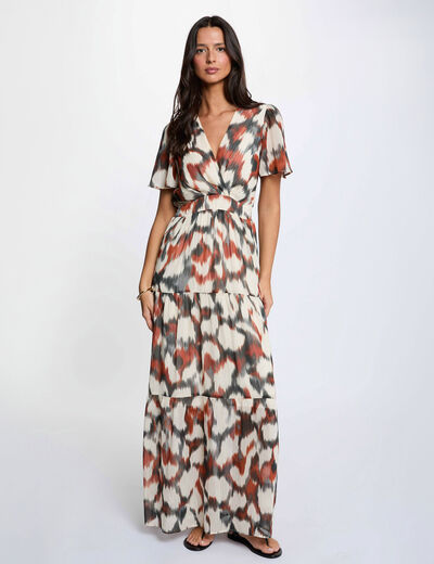 Robe longue cache coeur multicolore femme
