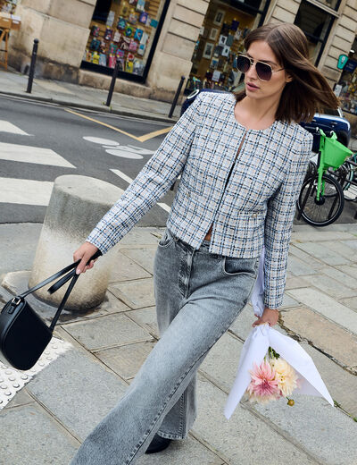 Veste blazer en tweed noir/doré - Les Merveilles de Céline