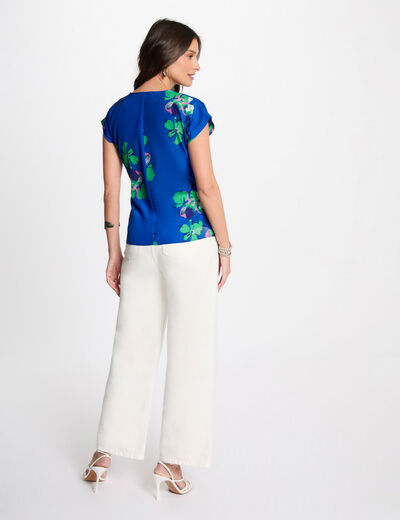 Blouse manches courtes multicolore femme