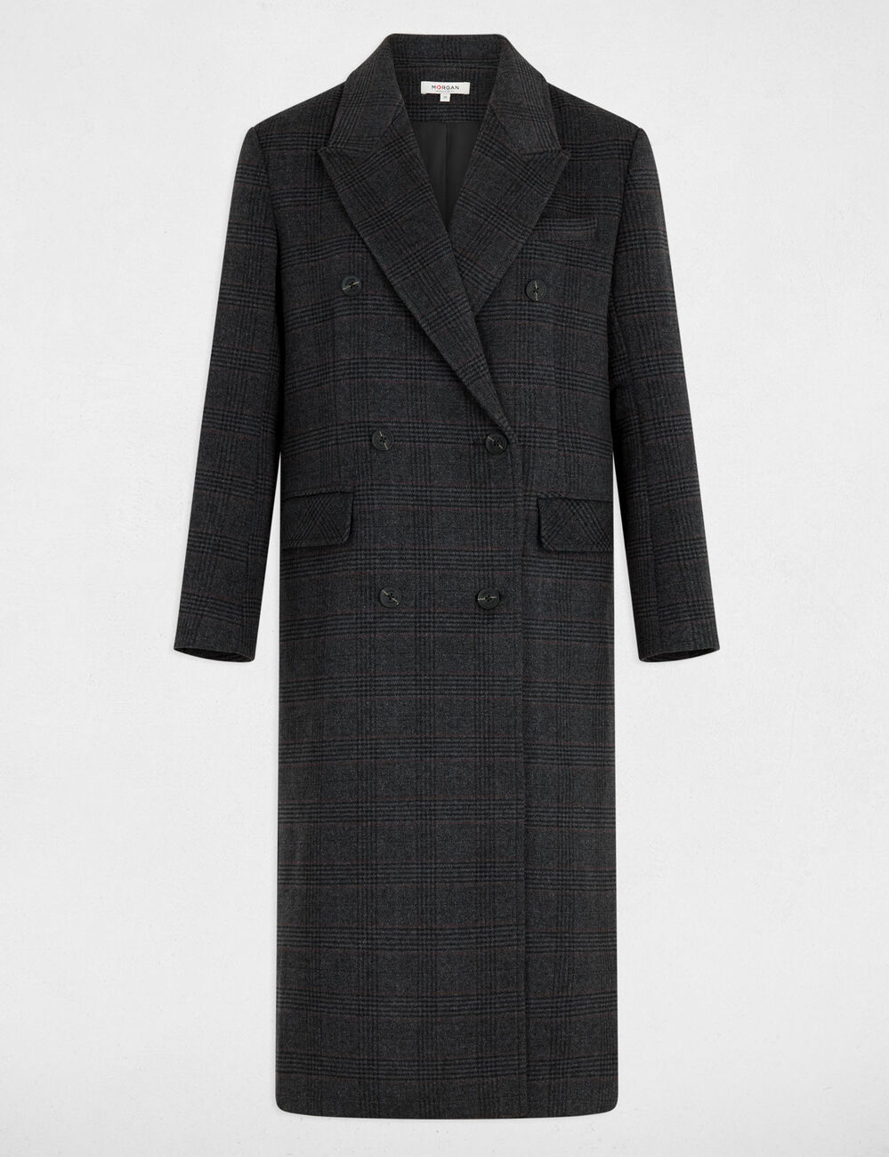 Manteau tweed col tailleur multicolore femme