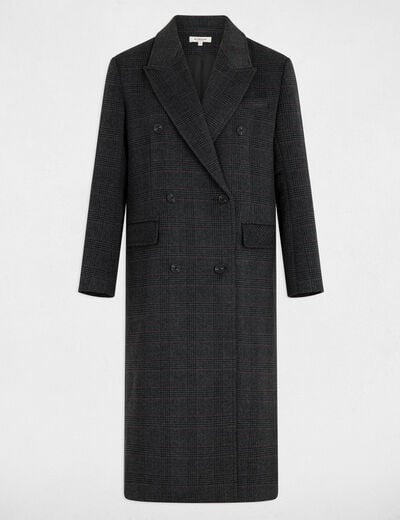Manteau tweed col tailleur multicolore femme