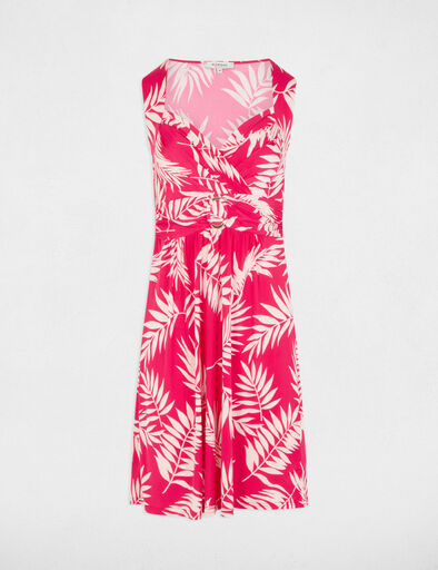 Robe courte évasée imprimée multicolore femme