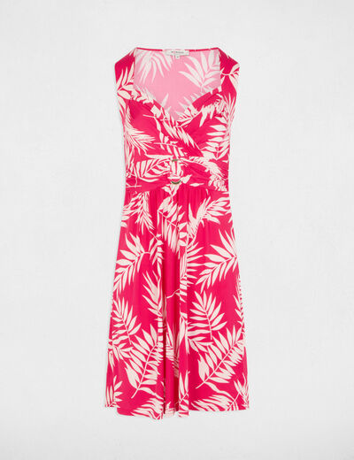 Robe courte évasée imprimée multicolore femme