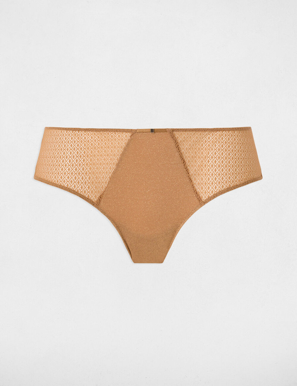 Shorty dentelle jaune or femme
