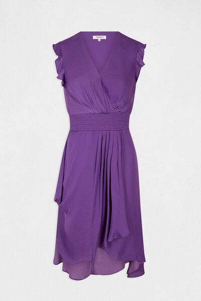 Robe droite fluide sans manches violet fonce femme