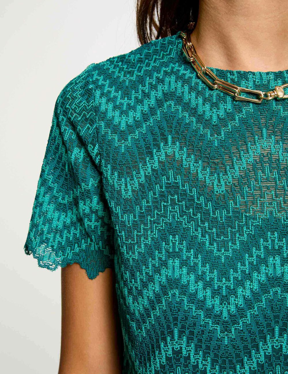 T-shirt manches courtes bleu canard femme