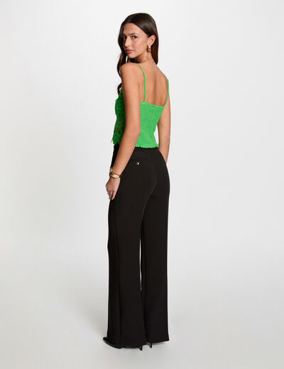 Crop top bretelles fines vert femme