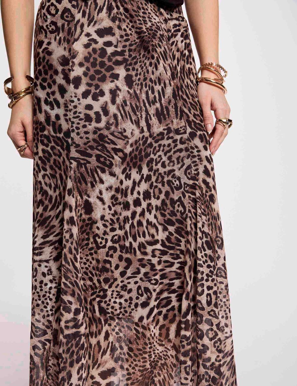 Jupe longue imprimée multicolore femme