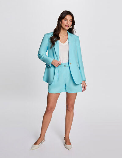 Blazer cintrée bleu ciel femme
