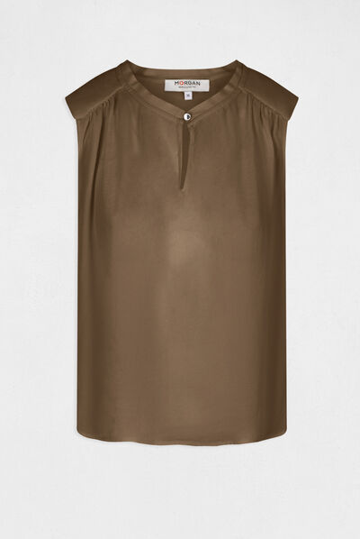 Blouse sans manches avec goutte vert kaki femme