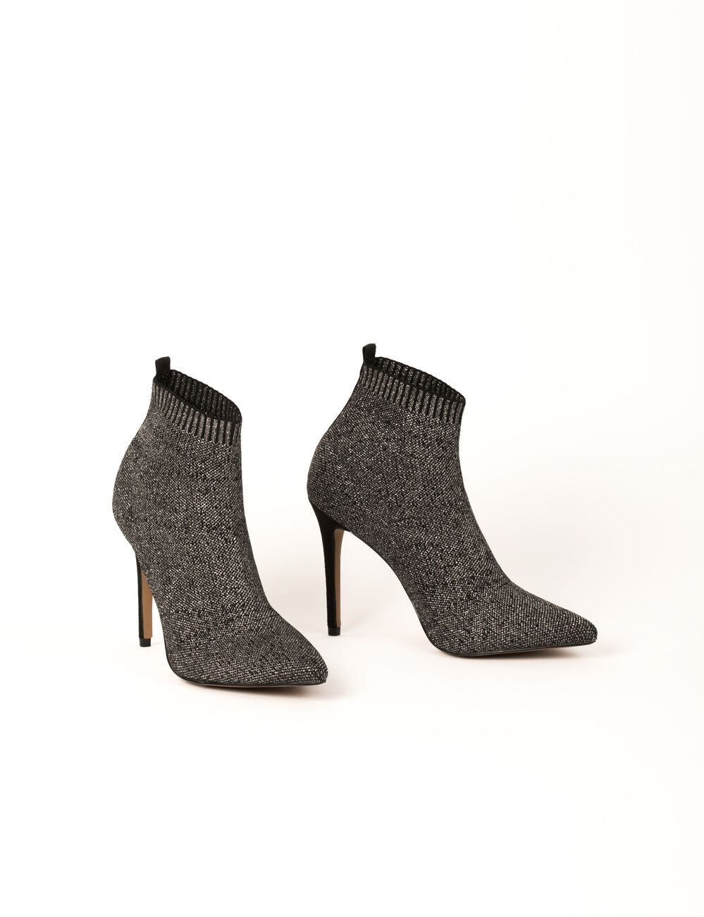 Bottines &agrave; talons aiguilles argente femme