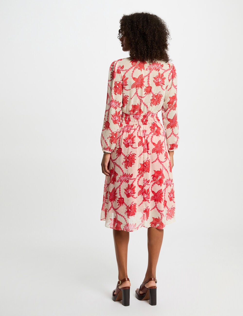 Robe &eacute;vas&eacute;e imprim&eacute;e multicolore femme