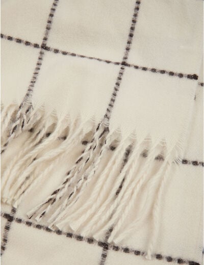 &Eacute;charpe &agrave; carreaux blanc femme