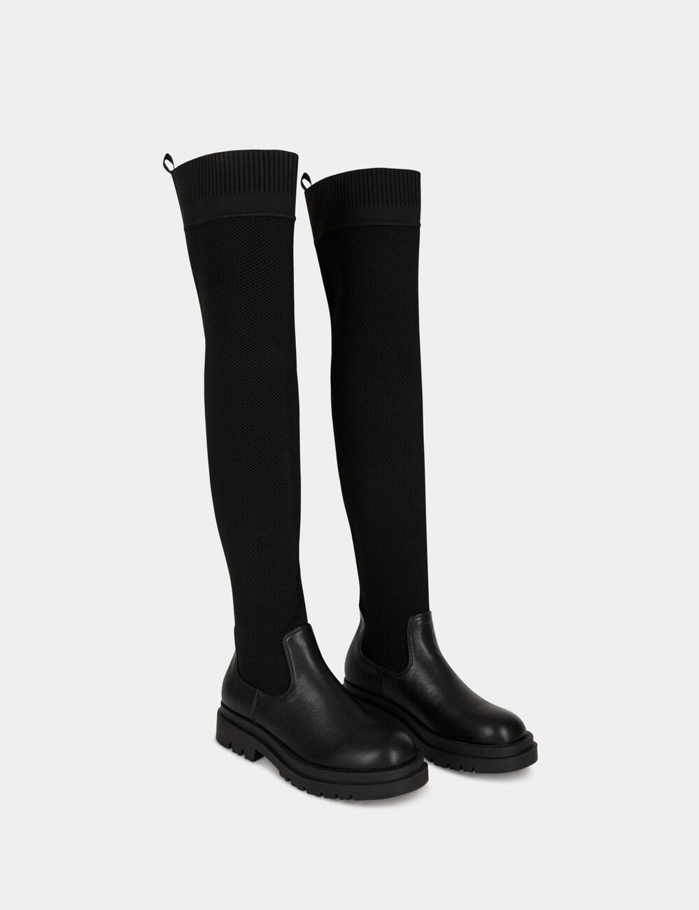 Bottes cuissardes chaussettes noir femme