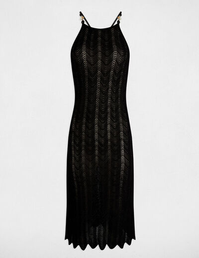 Robe tricot ajustée noir femme