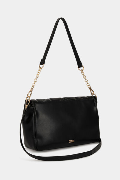 Sac à rabat matelassé noir femme