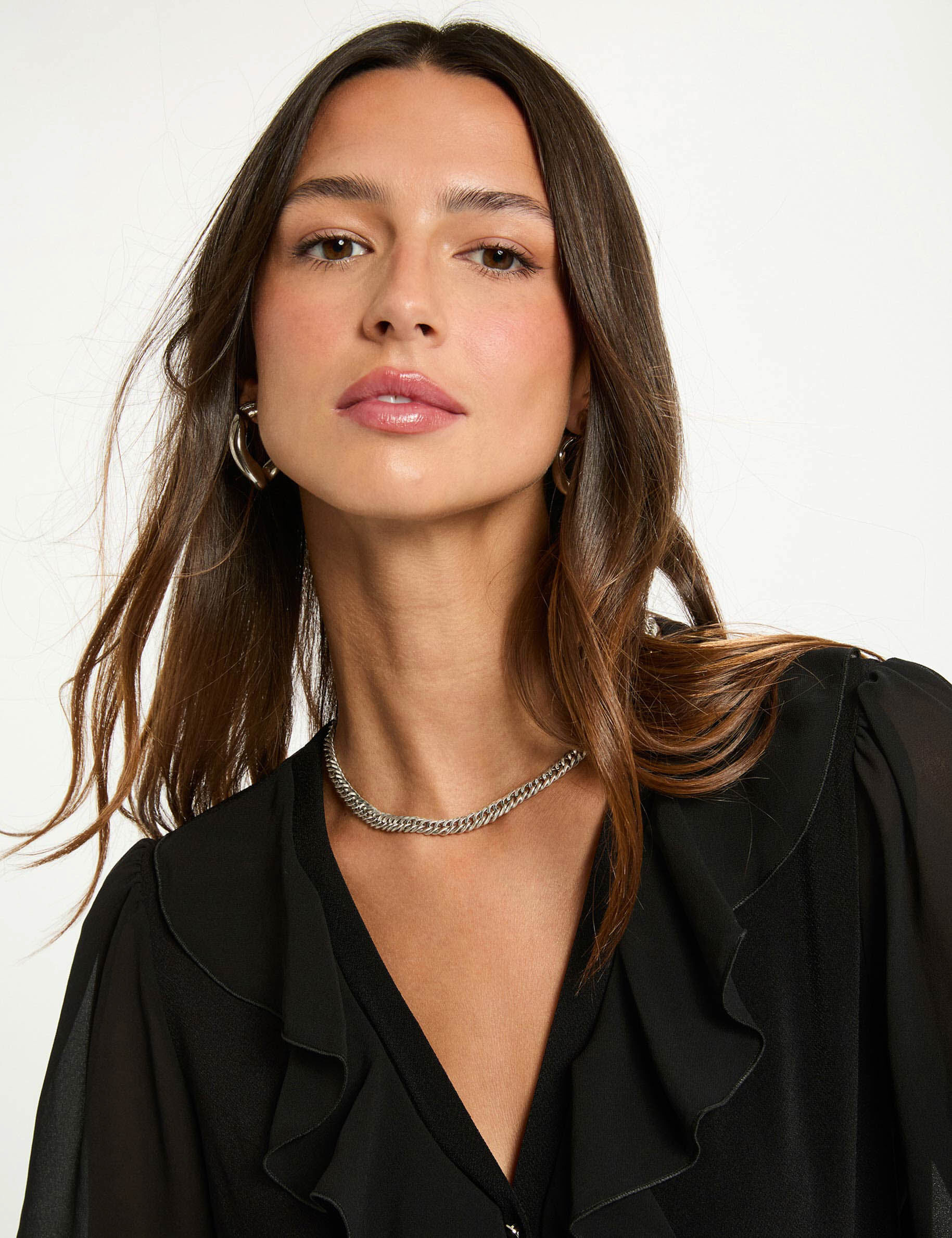 T shirt voile col v femme