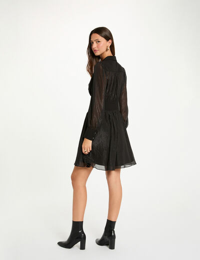 Robe fluide &eacute;vas&eacute;e noir femme